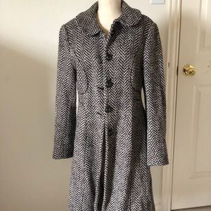 White and black LOFT long coat